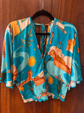 Blusa manga Morcego - AZUL