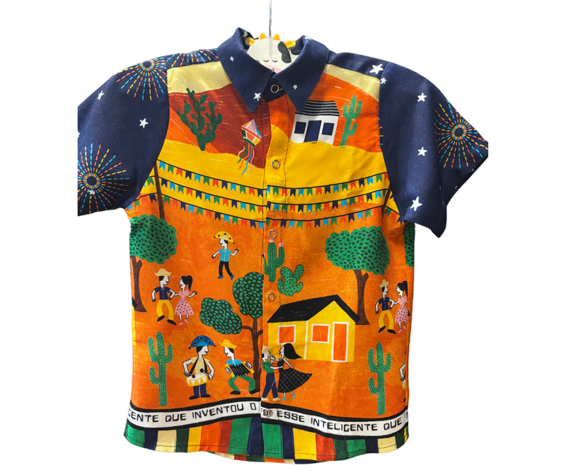 Camisa infantil forro - AZUL