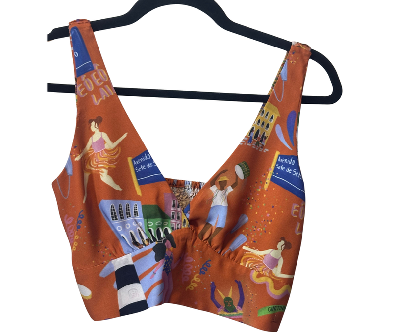 Top trio Eletrico - marrom