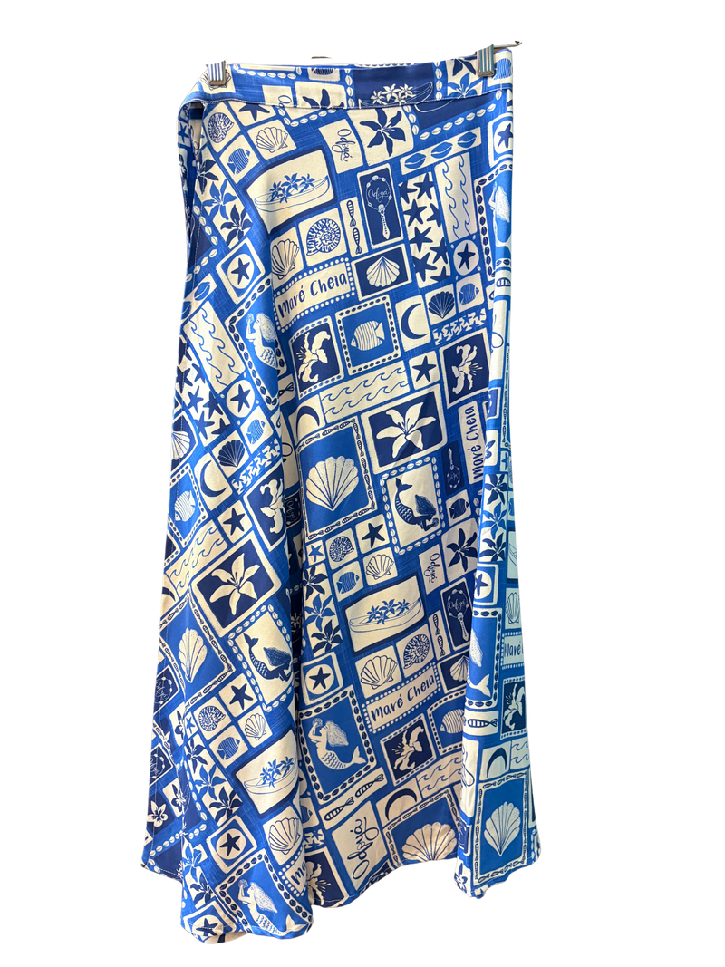 Saia longa maré cheia - AZUL