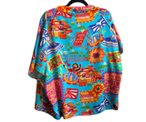 kimono curto bloco - AZUL