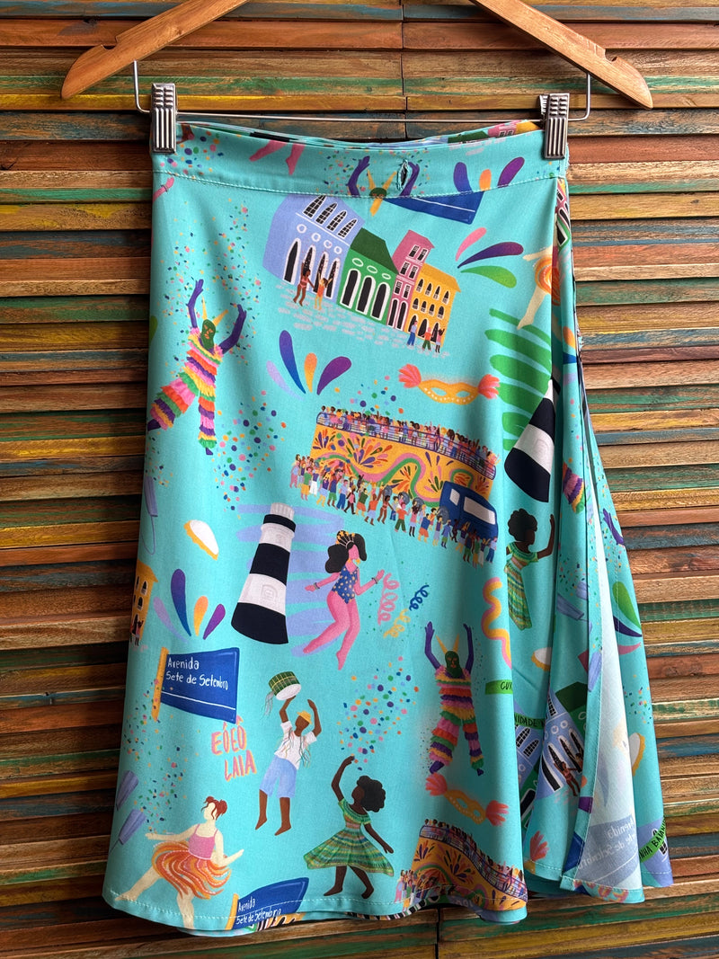 saia curta trio eletrico - AZUL