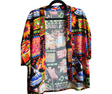 kimono curto bloco - PRETO