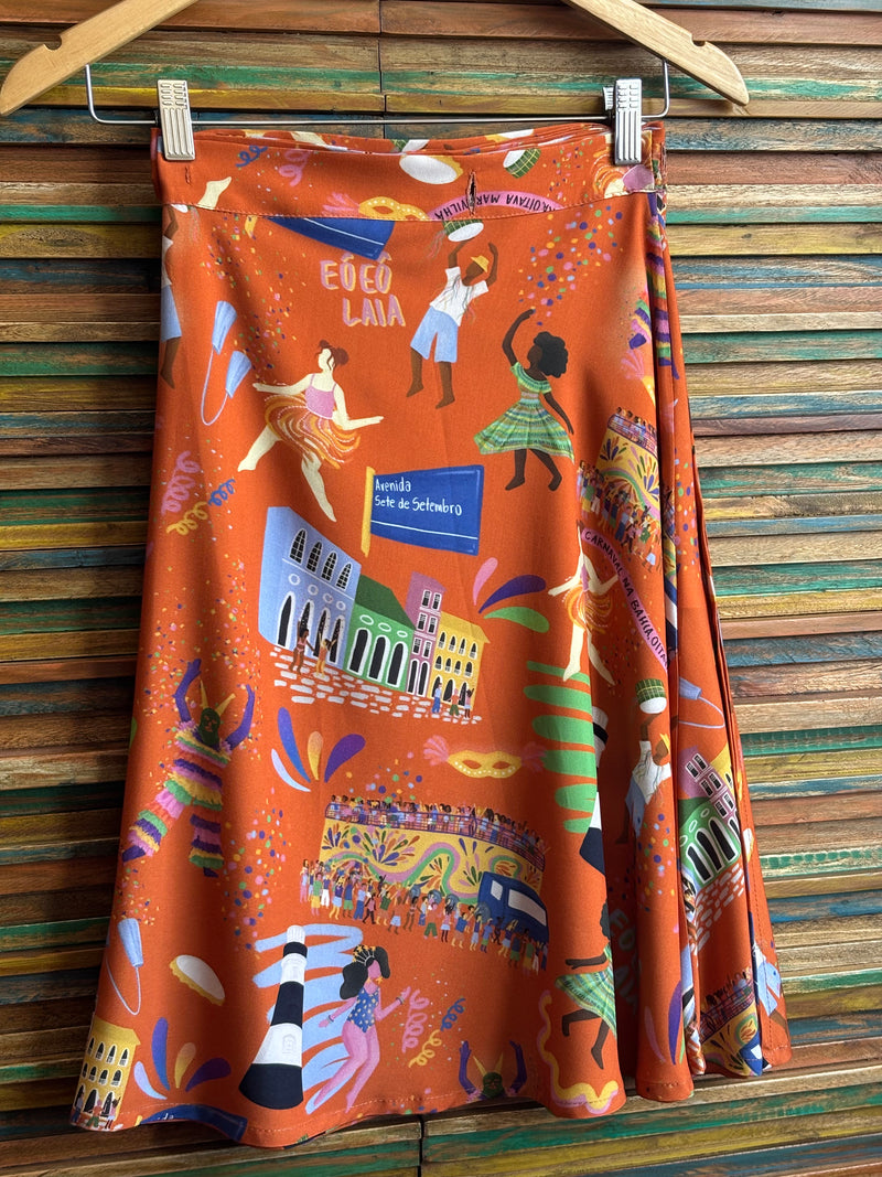 saia curta trio eletrico - marrom