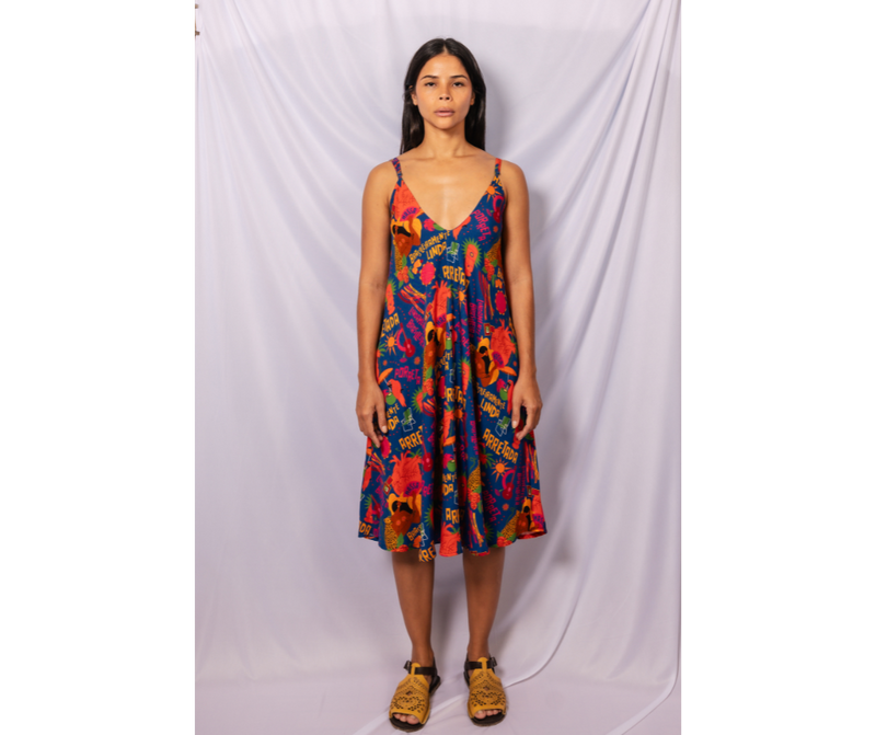 Vestido Longuete Brasileiramente linda - AZUL