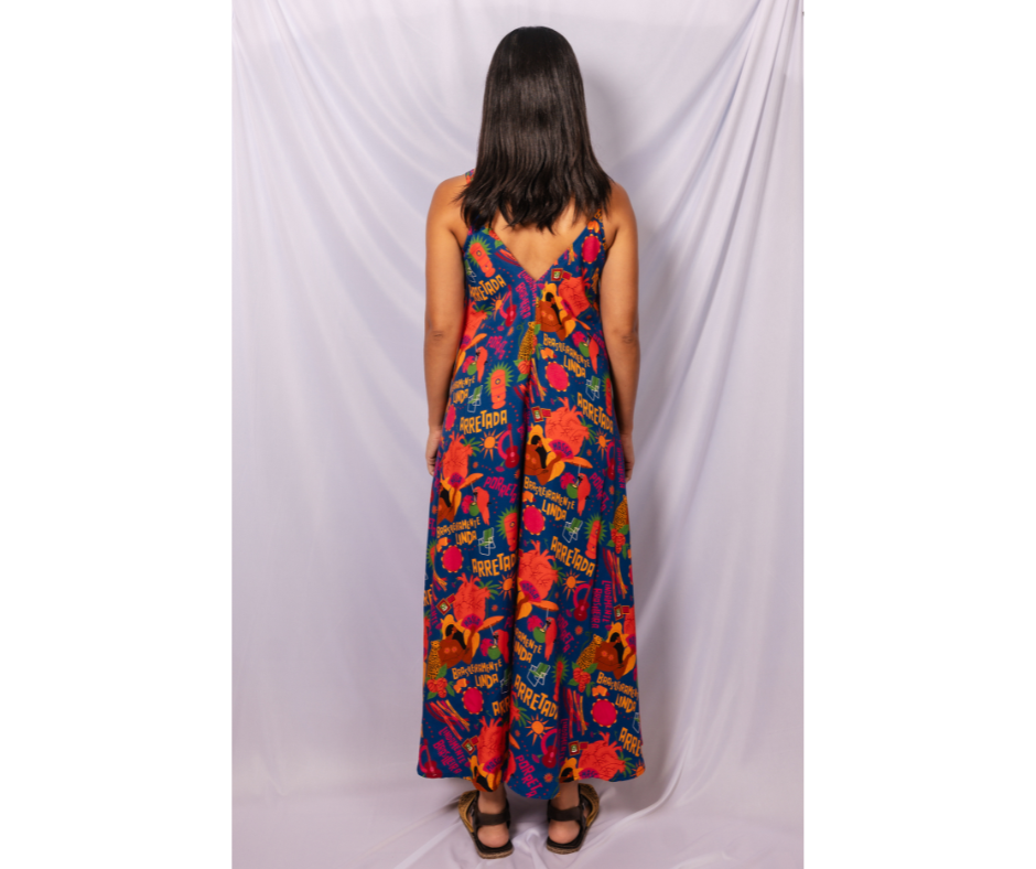 Vestido Longo Brasileiramente linda - AZUL
