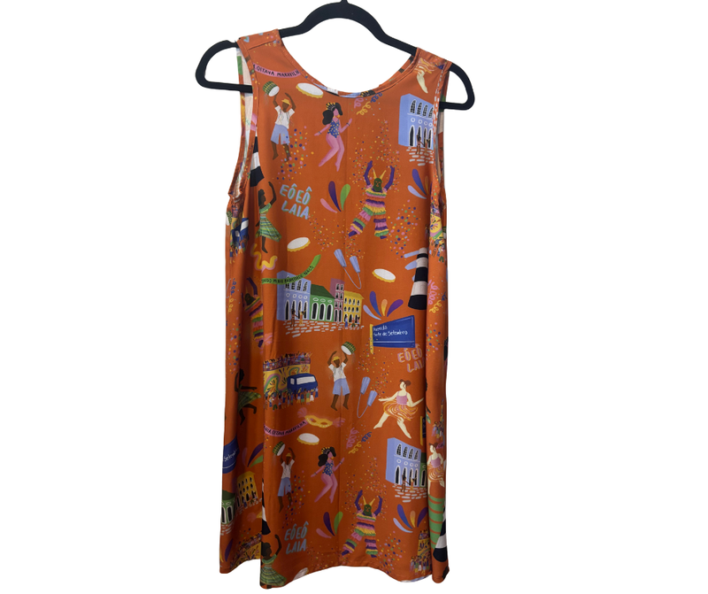 Vestido Cavado Trio Elétrico - marrom