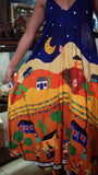 Vestido longo forró - AZUL