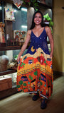 Vestido longo forró - AZUL