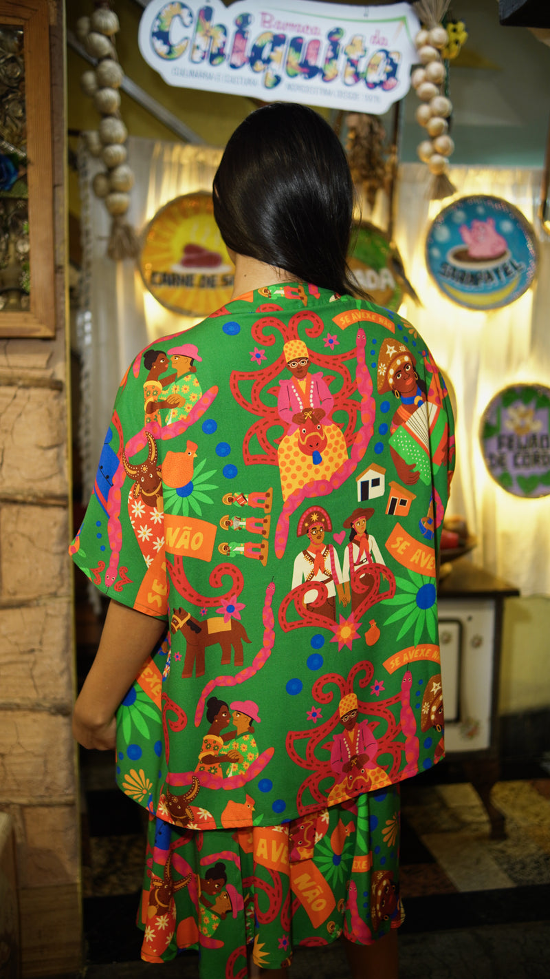 Kimono curto Avexe - verde