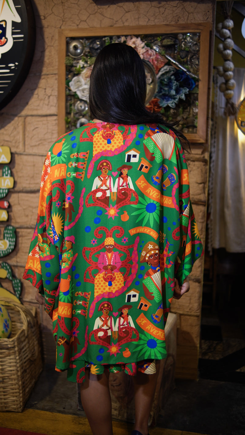 Kimono longo Avexe - verde