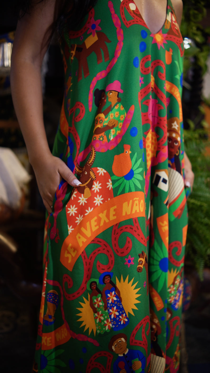 Vestido longo Avexe - verde