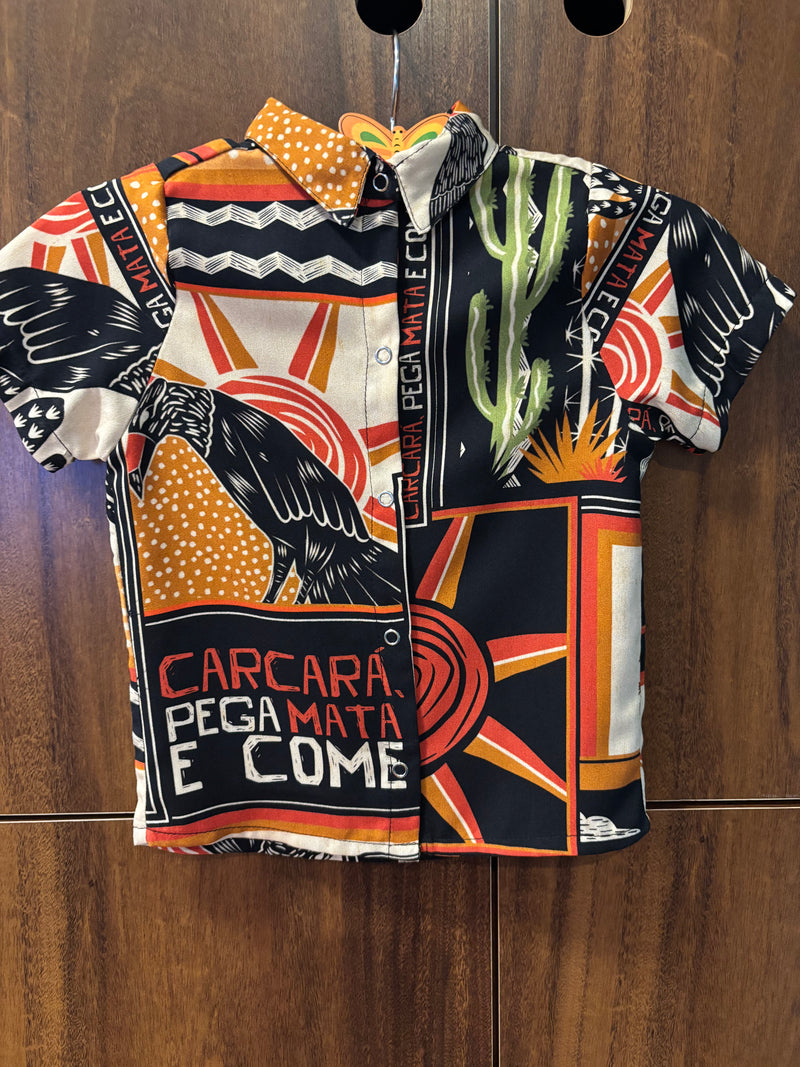 camisa infantil pássaro - PRETO