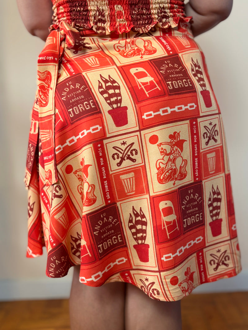 Saia Curta São jorge - VERMELHO