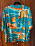 kimono curto carranca - AZUL