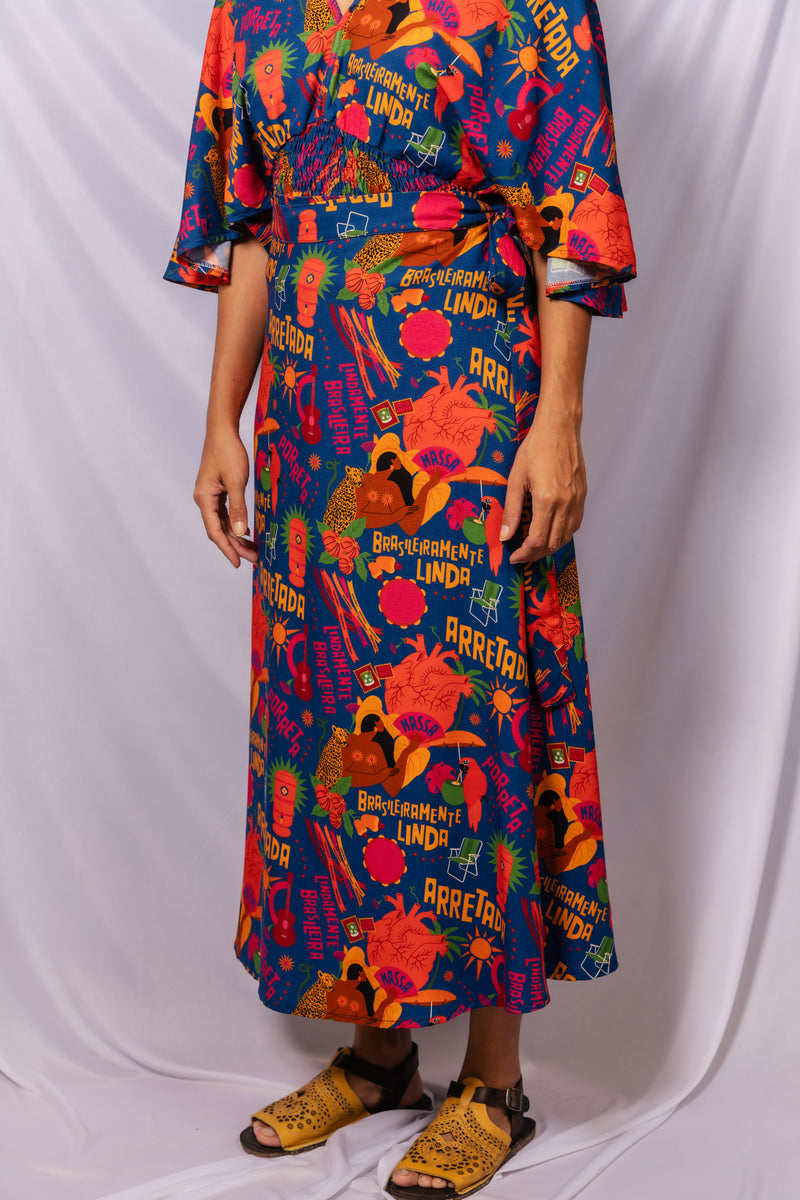 Saia Longa Brasileiramente Linda - AZUL