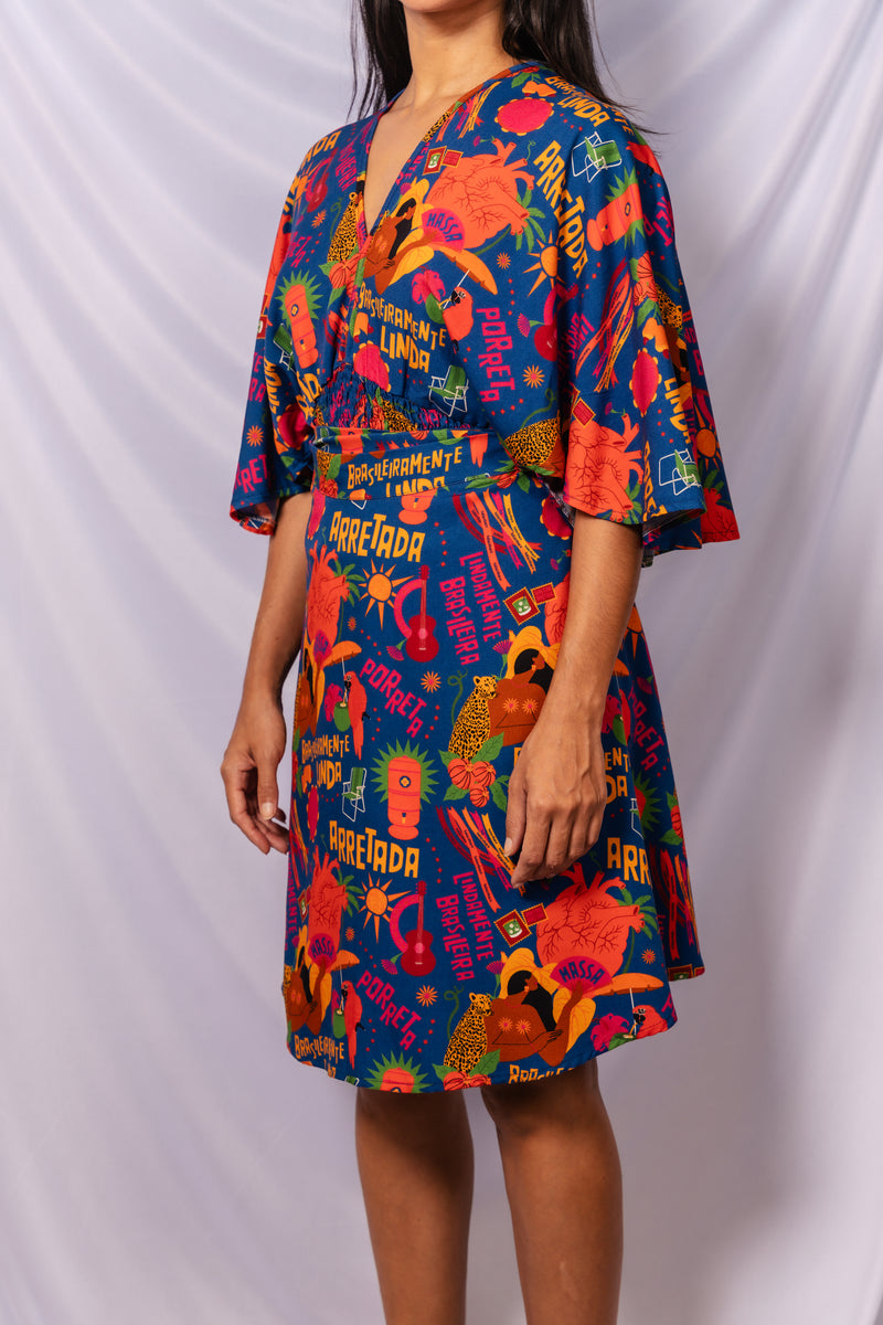 Blusa Manga Morcego Brasileiramente linda - AZUL