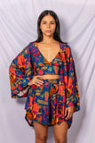 Kimono longo Brasileiramente linda - AZUL