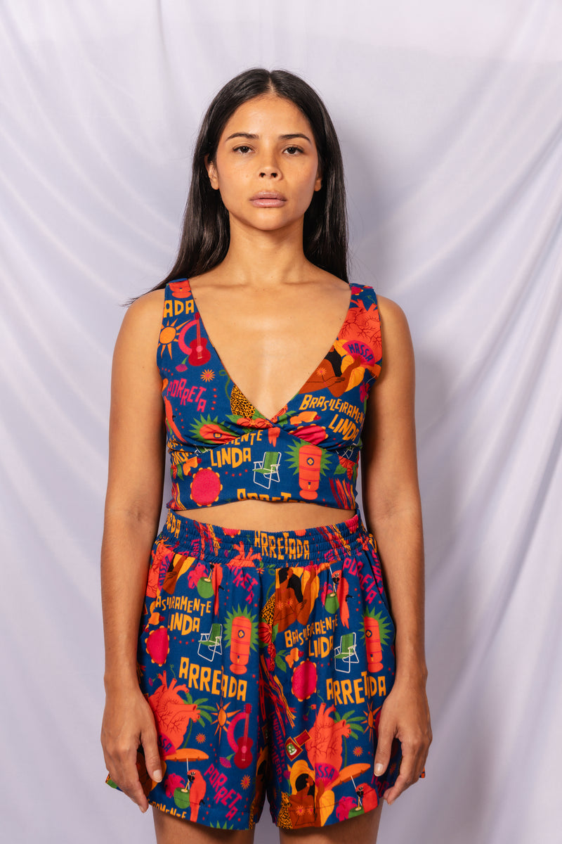 Short Brasileiramente linda - AZUL