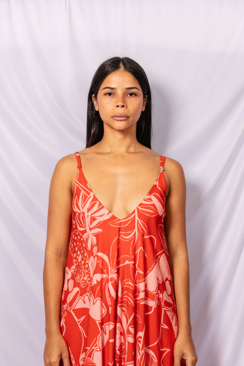 Vestido Longuette Fera - VERMELHO