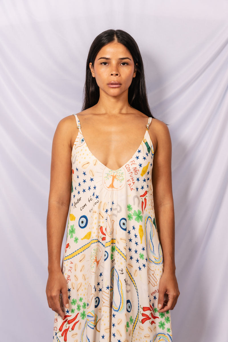 Vestido Longo Andar com fé